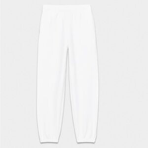 Aritzia White Elastic Waist Joggers